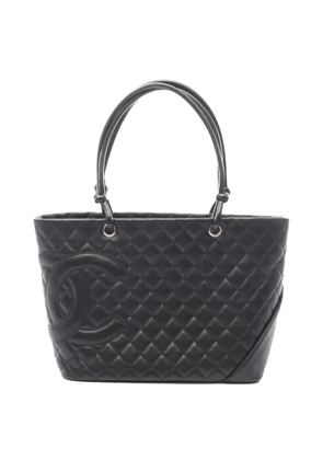 CHANEL Pre-Owned 2004-2005 Large Quilted Calfskin Cambon Ligne tote bag - Black