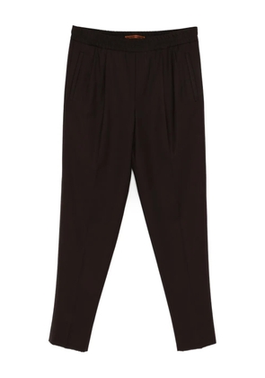 Zegna elasticated pleated trousers - Brown