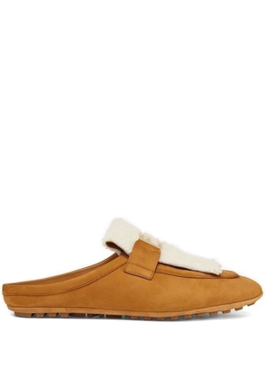FENDI leather flat sandals - Brown