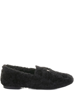 Casadei shearling slip-on loafers - 000 BLACK