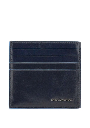 PIQUADRO embossed-logo leather cardholder - Blue