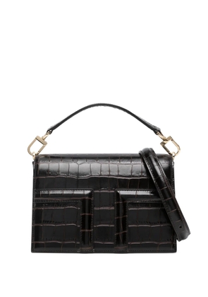 TOTEME T-Flap crocodile-embossed mini bag - Brown