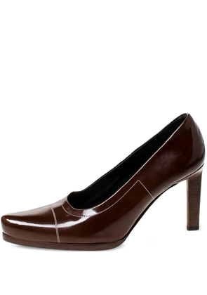 Prada Pre-Owned patent leather square toe pumps - Brown