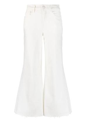 FRAME flared cropped cotton jeans - White