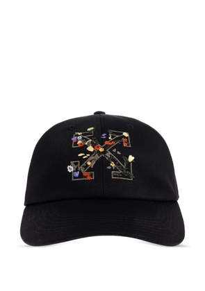 Off-White floral-embroidered baseball cap - Black