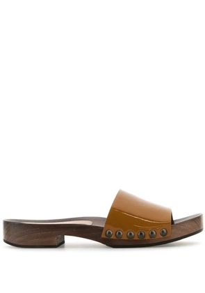 Miu Miu patent-leather studded sandals - Brown