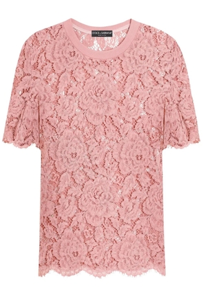 Dolce & Gabbana DNA floral lace top - Pink