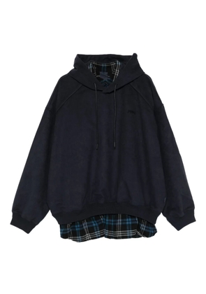 Juun.J logo-embroidered hoodie - Blue