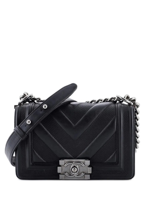CHANEL Pre-Owned Boy Flap Bag Perforated Chevron Lambskin Small shoulder bag - Black