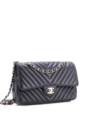 CHANEL Pre-Owned Classic Double Flap Bag Chevron Lambskin Medium shoulder bag - Black