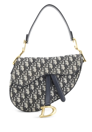 Christian Dior Pre-Owned Saddle Handbag Oblique Canvas Medium shoulder bag - Blue