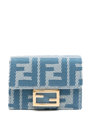FENDI micro trifold jacquard wallet - Blue
