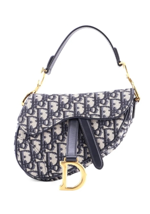 Christian Dior Pre-Owned Saddle Handbag Oblique Canvas Mini shoulder bag - Blue