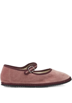 Vibi Venezia buckled velvet ballet flats - Pink