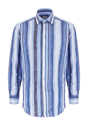 ETRO paisley-motif striped-pattern shirt - Blue