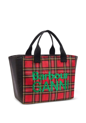 GANNI x Barbour tartan tote bag - Red