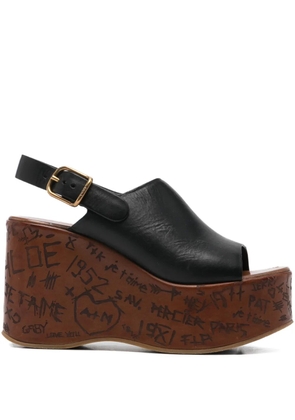 Chloé Pre-Owned wedge-sole sandals - Black