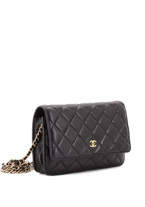 CHANEL Pre-Owned Wallet on Chain Quilted Lambskin crossbody bag - Black