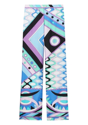 PUCCI Vivara-print silk trousers - Blue