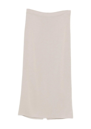 Intrecci rear-slit midi skirt - Neutrals
