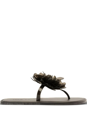 FARM Rio flower-appliqué sandals - Black