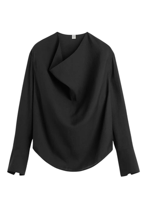 TOTEME draped long-sleeves blouse - Black
