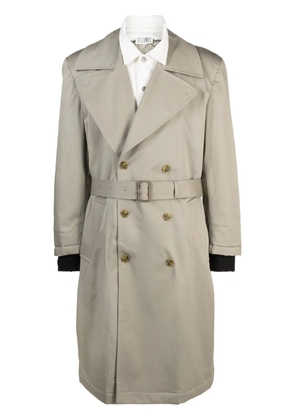 MM6 Maison Margiela belted double-breasted coat - Neutrals