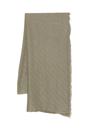 Peserico fringed metallic scarf - Green