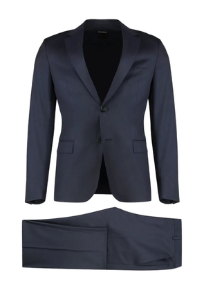 Zegna button-fastening wool-silk suit - Blue