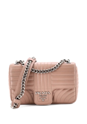 Prada Pre-Owned Chain Flap Shoulder Bag Diagramme Quilted Leather Medium crossbody bag - Neutrals