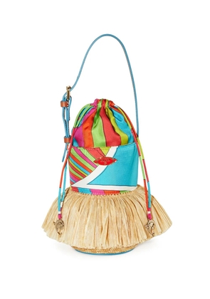 PUCCI Puccinella straw bucket bag - Neutrals