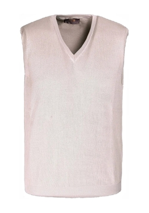Moorer V-neck ribbed knitwear vest - Neutrals