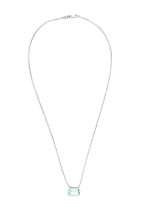 YI Collection platinum Nouveau aquamarine necklace - Silver