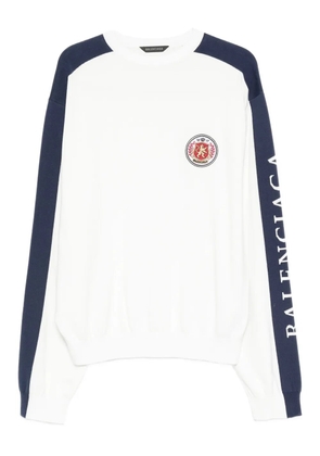 Balenciaga logo-embroidered sweater - White