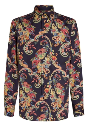 ETRO paisley-print cotton-blend shirt - Blue