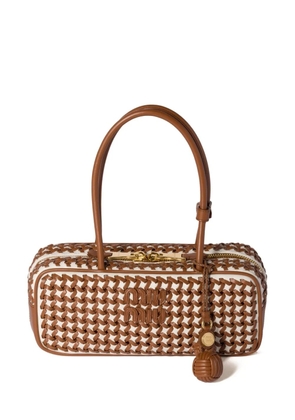 Miu Miu Beau woven leather tote bag - Brown