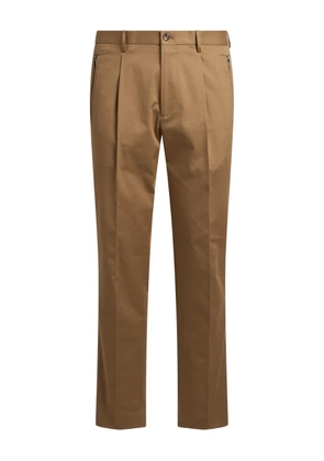 ETRO pleated cotton trousers - Brown