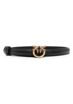 PINKO Love Birds-buckle leather belt - Black