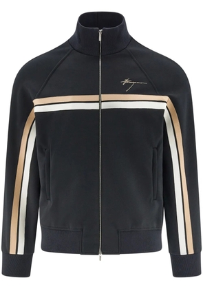 Ferragamo logo-engraved zip-up jacket - Black