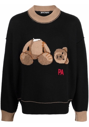 Palm Angels bear intarsia jumper - Black