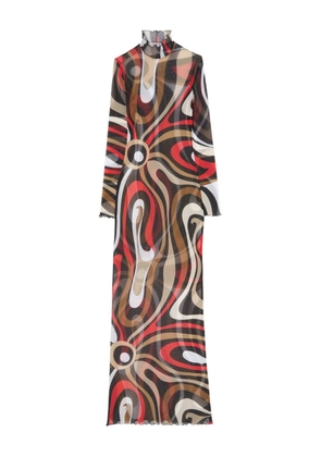 PUCCI Marmo-print maxi dress - Brown