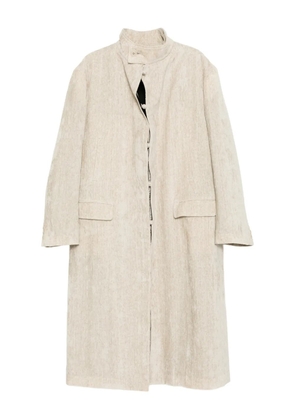 Yohji Yamamoto velvet stand-collar coat - Neutrals