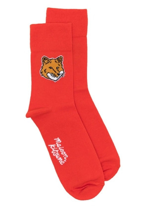 Maison Kitsuné Fox Head socks - Orange