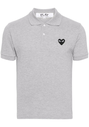 Comme Des Garçons Play Heart-patch piqué polo shirt - Grey