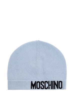 Moschino logo-detail beanie hat - Blue