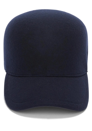 Jil Sander embroidered-logo wool felt cap - Blue