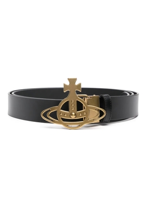 Vivienne Westwood Orb-buckle leather belt - Black