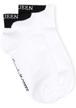 Alexander McQueen logo-embroidered socks - White