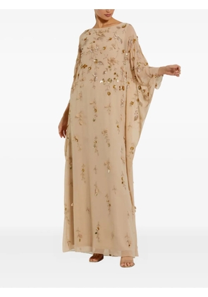 Mac Duggal embroidered maxi dress - Neutrals