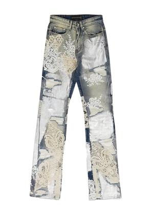 Who Decides War Metal lace-embellished jeans - Blue